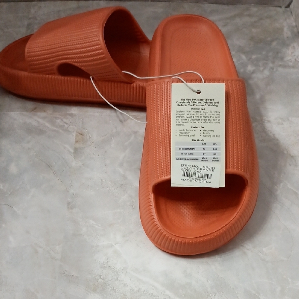 Women's Orange Slide Sandals